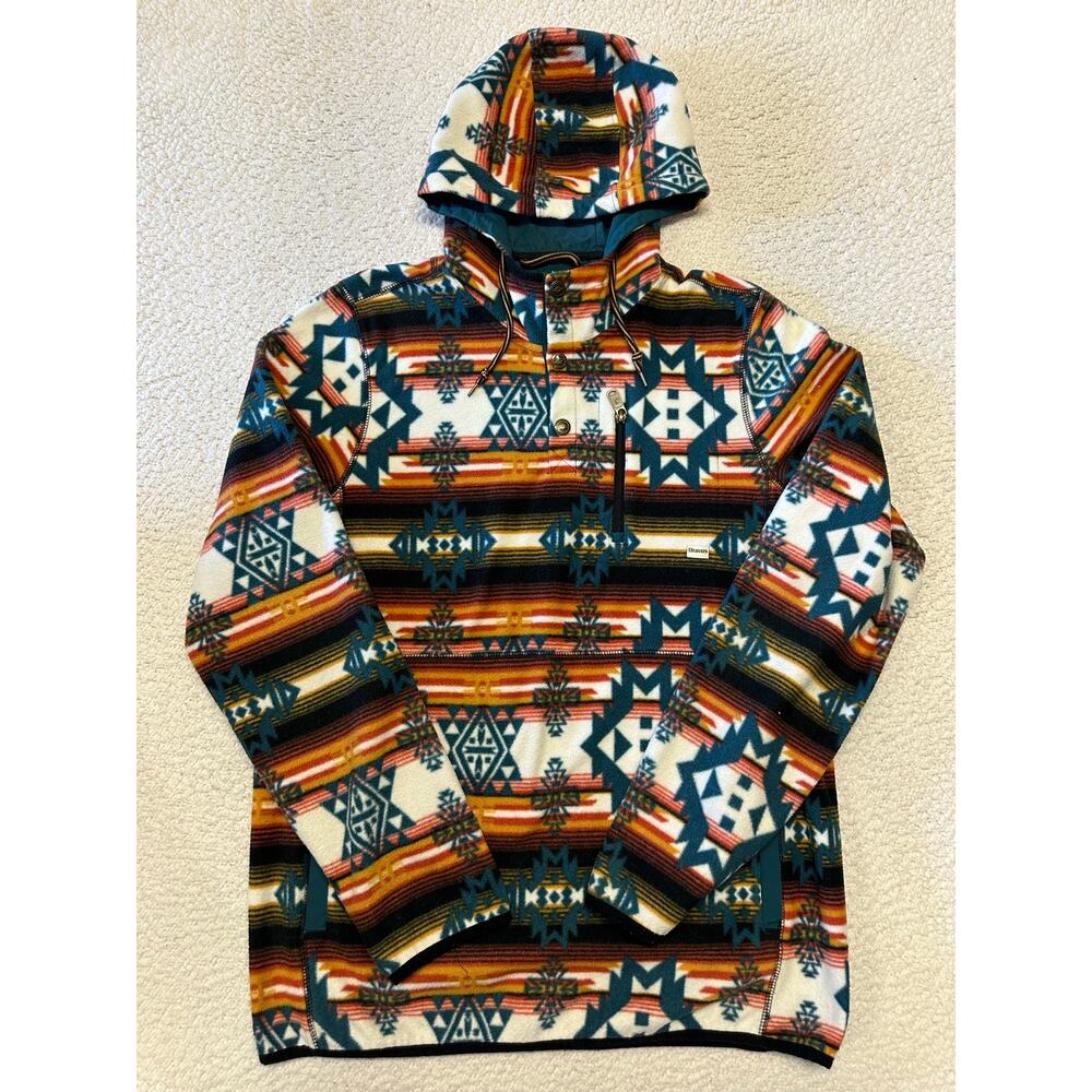 Dravus Mens Southwestern Style Fleece Hoodie Large